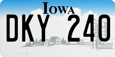 IA license plate DKY240