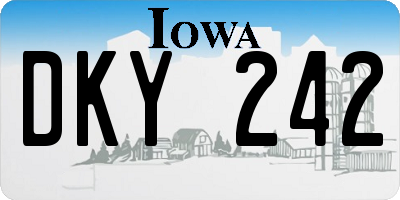 IA license plate DKY242