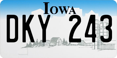 IA license plate DKY243