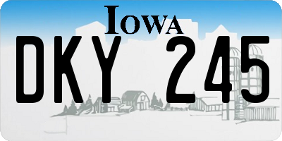 IA license plate DKY245