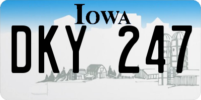 IA license plate DKY247