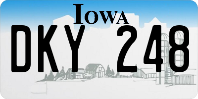 IA license plate DKY248