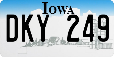 IA license plate DKY249