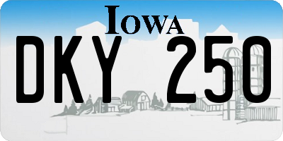 IA license plate DKY250