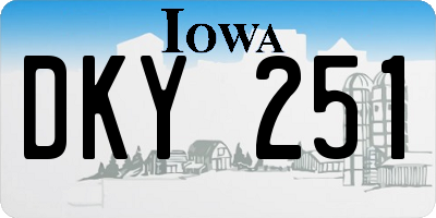 IA license plate DKY251