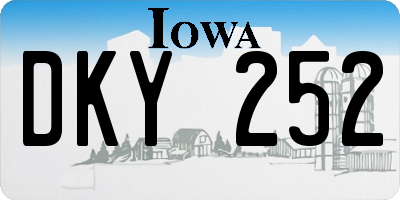 IA license plate DKY252