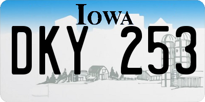 IA license plate DKY253