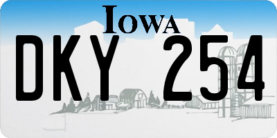 IA license plate DKY254