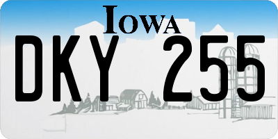 IA license plate DKY255