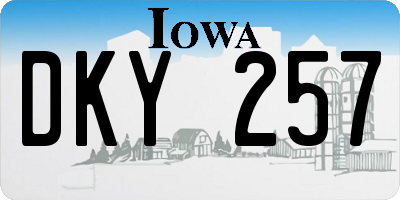 IA license plate DKY257