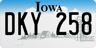 IA license plate DKY258