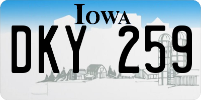 IA license plate DKY259