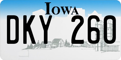 IA license plate DKY260