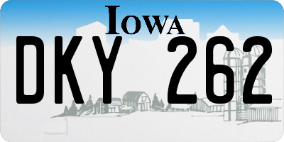 IA license plate DKY262