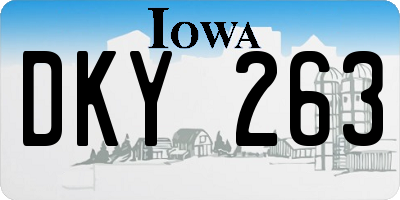 IA license plate DKY263
