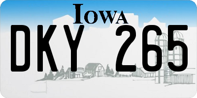 IA license plate DKY265