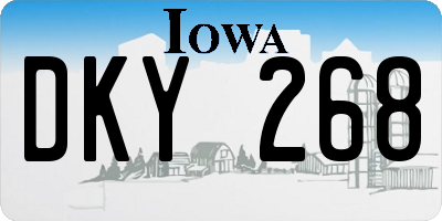 IA license plate DKY268