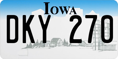 IA license plate DKY270