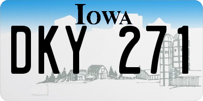 IA license plate DKY271