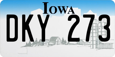 IA license plate DKY273