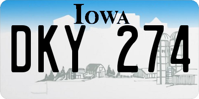 IA license plate DKY274