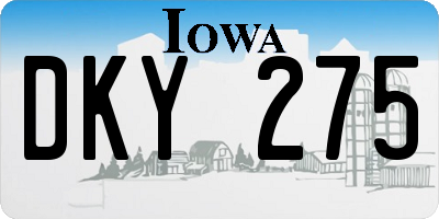 IA license plate DKY275