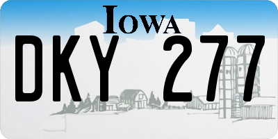IA license plate DKY277