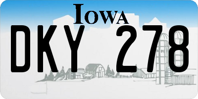 IA license plate DKY278