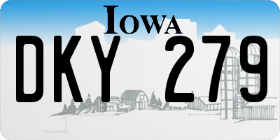 IA license plate DKY279