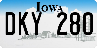 IA license plate DKY280