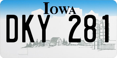 IA license plate DKY281