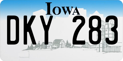 IA license plate DKY283