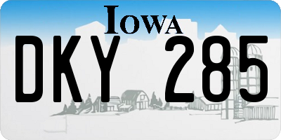 IA license plate DKY285