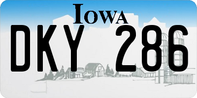 IA license plate DKY286