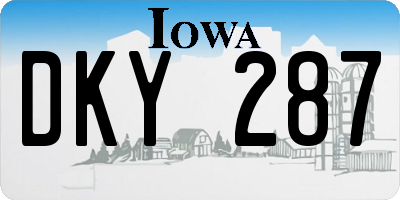 IA license plate DKY287