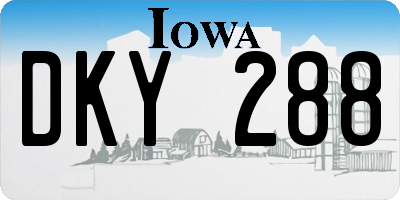 IA license plate DKY288