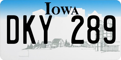 IA license plate DKY289