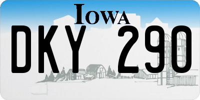 IA license plate DKY290