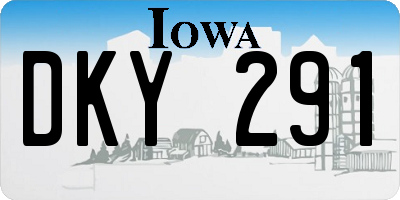 IA license plate DKY291