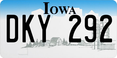 IA license plate DKY292