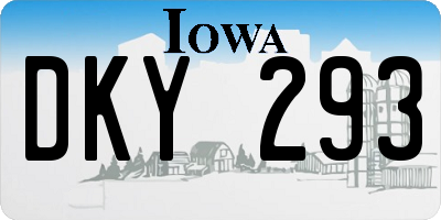IA license plate DKY293
