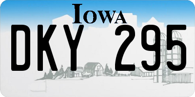 IA license plate DKY295
