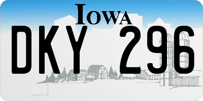 IA license plate DKY296