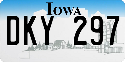 IA license plate DKY297
