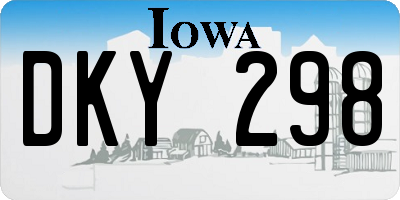 IA license plate DKY298