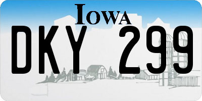 IA license plate DKY299