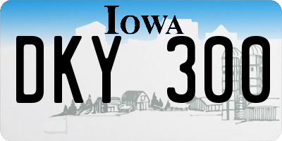 IA license plate DKY300
