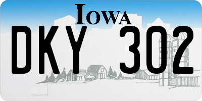 IA license plate DKY302