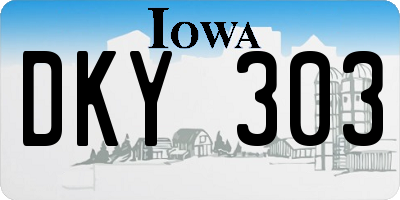 IA license plate DKY303