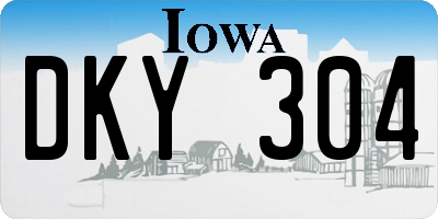 IA license plate DKY304